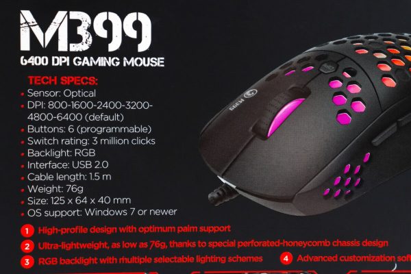Gaming miš Marvo M399 6400dpi RGB - Slika 9