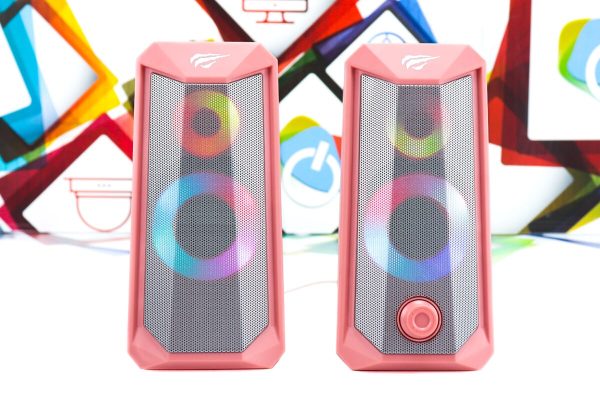 Zvučnici Havit SK202 Pink RGB 2x 5W 2.0 - Slika 2