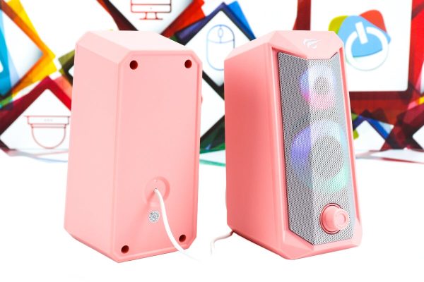Zvučnici Havit SK202 Pink RGB 2x 5W 2.0 - Slika 4