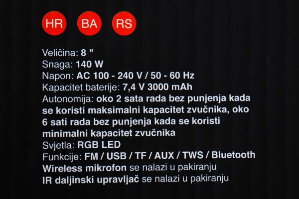 Karaoke bežični zvučnik sa mikrofonom Gigatech BSK-510 - Slika 11