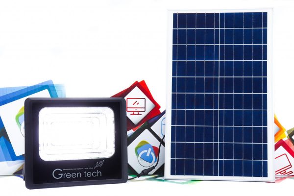 LED solarni reflektor 100W Green Tech SLF-100W-CW IP 65 - Slika 2