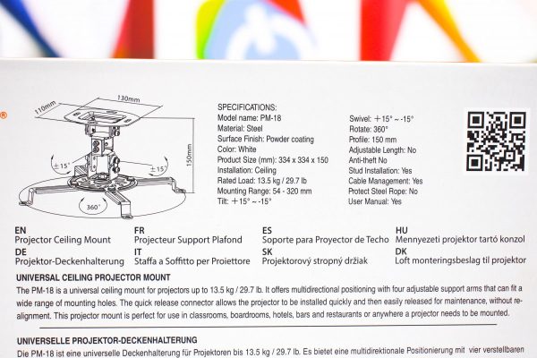 Nosač za projektor stropni SBOX PM-18 - Slika 5