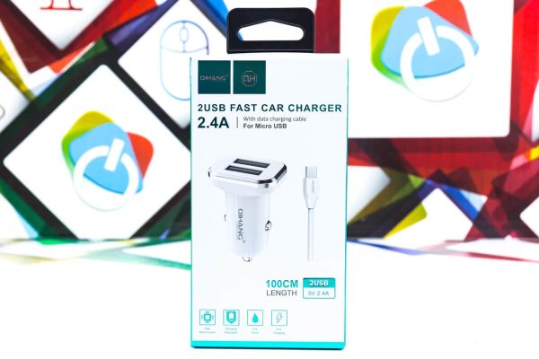 Brzi auto punjač sa kablom QH-D24 Micro 5V2,4A 1m