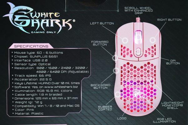Gaming miš White Shark Galahad 6400dpi GM-5007 - Slika 12