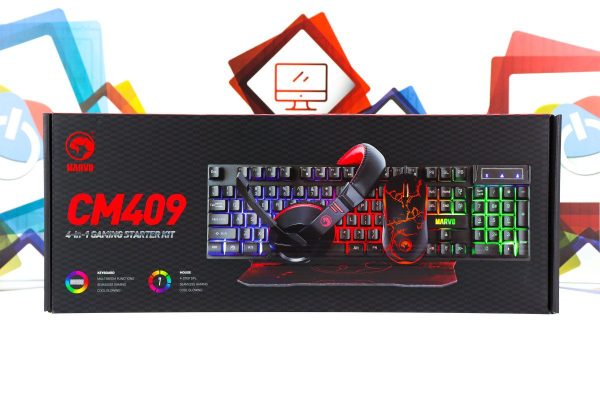 Set tipkovnica miš slušalice podloga Marvo CM409