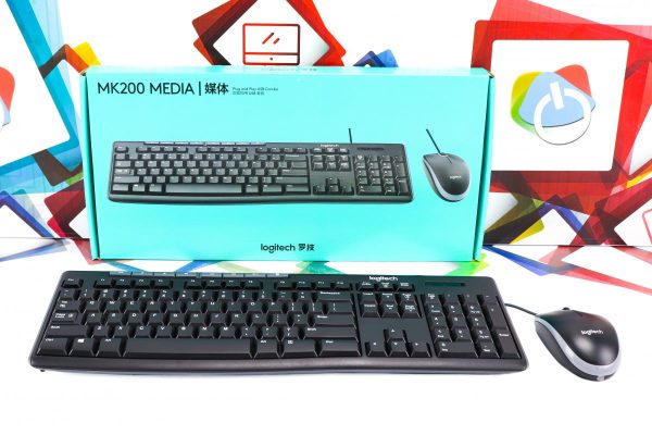 Tipkovnica i miš žičani set Logitech MK200 Media - Slika 2