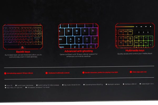 Gaming tipkovnica Marvo KG880 Membrane LED RGB - Slika 2