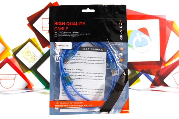 Kabel za printer USB-A na USB-B Gigatech 5m - Slika 4