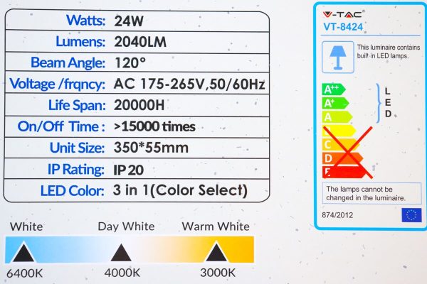 LED Plafonjera V-Tac 24W SKU-7607 VT-8424 - Slika 9