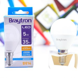 LED sijalica Braytron 5W E14 400lm 6500K loptasta