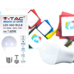 LED sijalica V-Tac 9W E27 806lm 6400K VT-2099