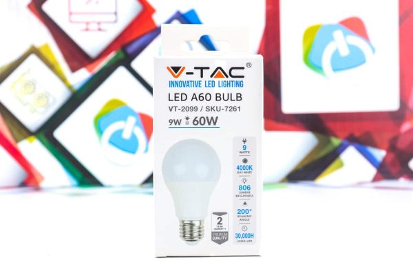 LED sijalica V-Tac 9W E27 806lm 4000K VT-2099 - Slika 2