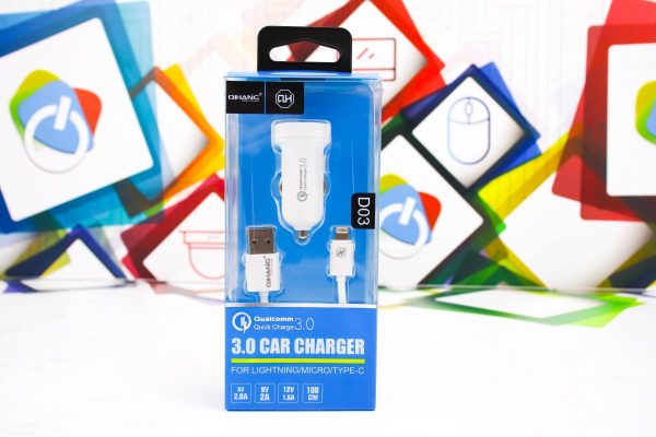 Auto punjač s kablom Lightning QH-D03