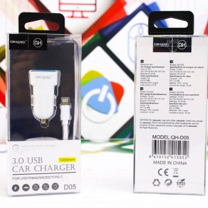 Auto punjač s kablom Lightning USB 3.0 QH-D05