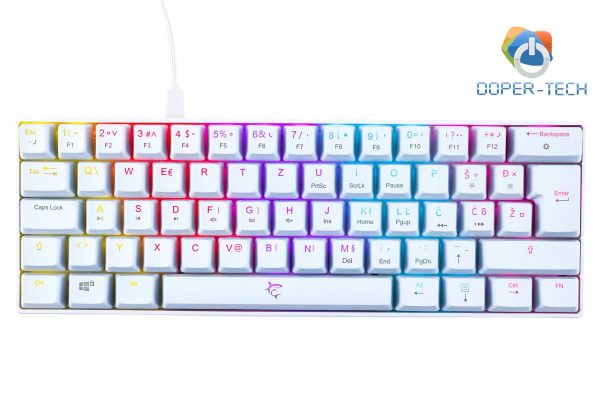Gaming tipkovnica White Shark Shinobi mehanička LED RGB bijela brown switch - Slika 2