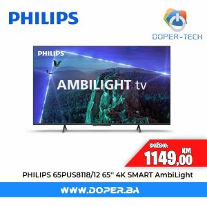 TV PHILIPS SMART 4K LED 65" 65PUS8118/12 Ambilight
