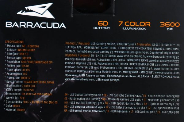 Gaming miš Barracuda Octopus 3600dpi BGM-021 Black RGB - Slika 2