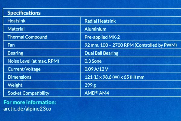 Cooler za CPU Arctic Alpine 23 CO AMD AM4 - Slika 2