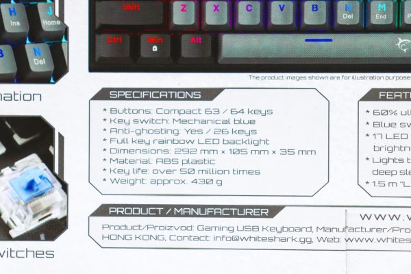 Gaming tipkovnica White Shark Wakizashi LED RGB crna - Slika 2
