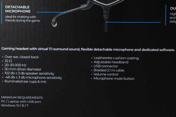 Gaming slušalice NOXO Vertex s mikrofonom 7.1 - Slika 10