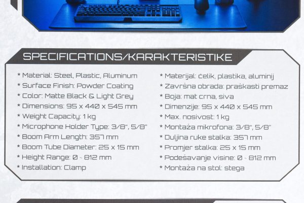 Nosač mikrofona White Shark Prometheus GMS-001 - Slika 2