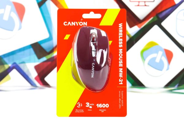 Miš bežični Canyon MW-21 Burgundy Red