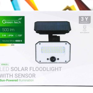 LED solarni reflektor 5W Green Tech Venus-L sa senzorom
