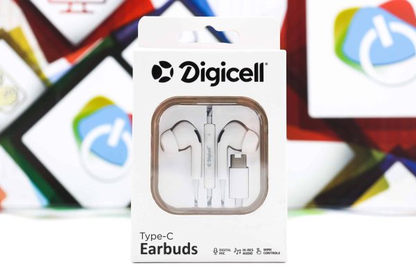 Slušalice Digicell type-C in-ear stereo earphones bijele
