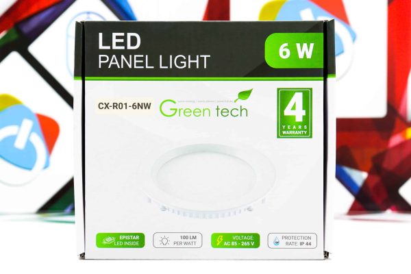 LED panel Green Tech 6W 4200K ugradbeni okrugli