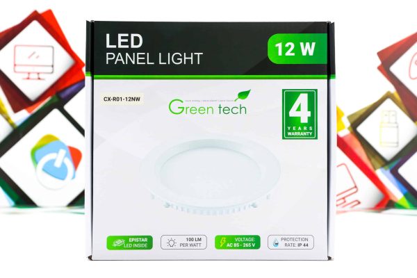 LED panel Green Tech 12W 4200K ugradbeni okrugli