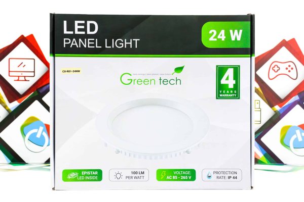 LED panel Green Tech 24W 4200K ugradbeni okrugli