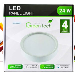 LED panel Green Tech 24W 6500K nadgradbeni okrugli