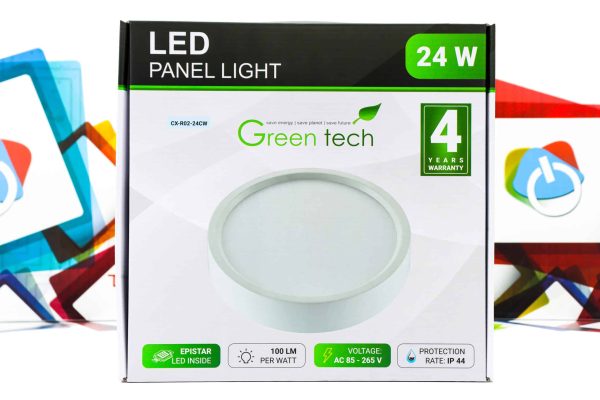 LED panel Green Tech 24W 6500K nadgradbeni okrugli
