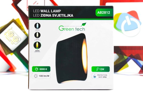 LED zidna lampa Green Tech Florida AB2812 12W 3000K IP65