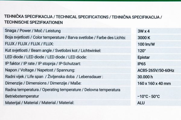 LED zidna lampa Green Tech Florida AB2812 12W 3000K IP65 - Slika 2