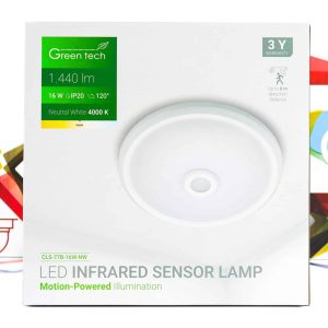LED plafonjera sa senzorom Green Tech CLS-77B-16W-NW 16W 4000K