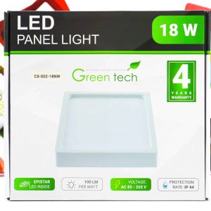 LED panel Green Tech 18W 4200K nadgradbeni kvadratni