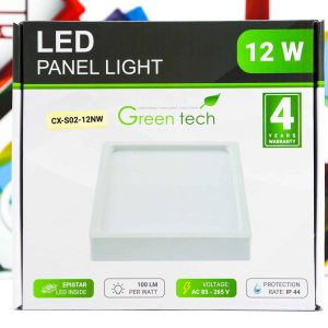 LED panel Green Tech 12W 4200K nadgradbeni kvadratni