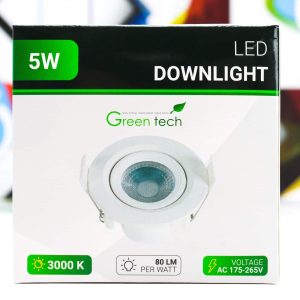 Ugradbena LED sijalica Green Tech downlight 1x5W 3000K bijela