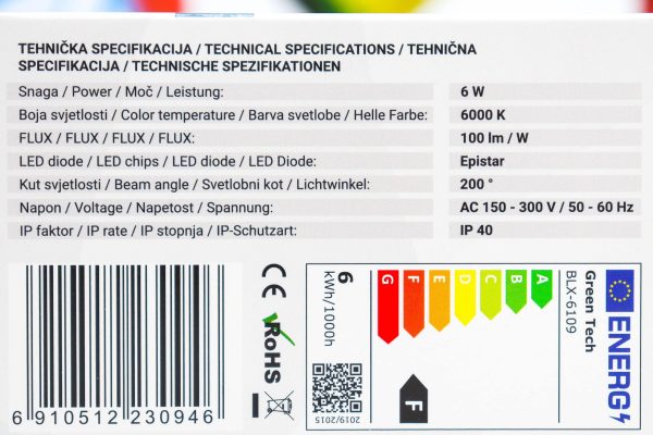 LED sijalica Green Tech BLX-6109 6W E27 6000K - Slika 2
