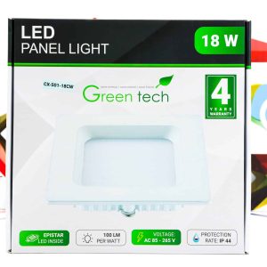 LED panel Green Tech 18W 6500K ugradbeni kvadratni