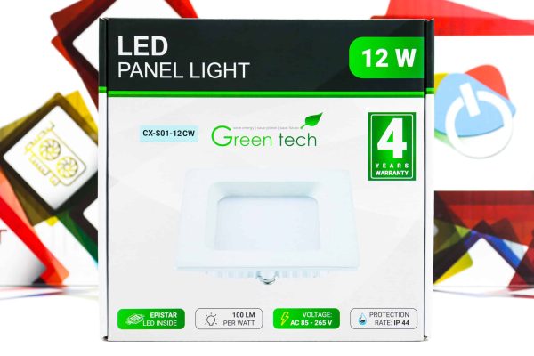 LED panel Green Tech 12W 6500K ugradbeni kvadratni