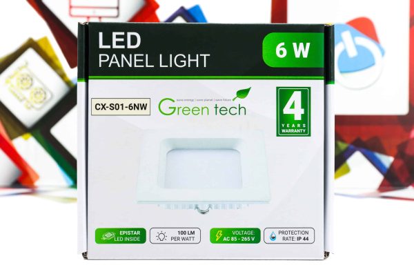 LED panel Green Tech 6W 4200K ugradbeni kvadratni