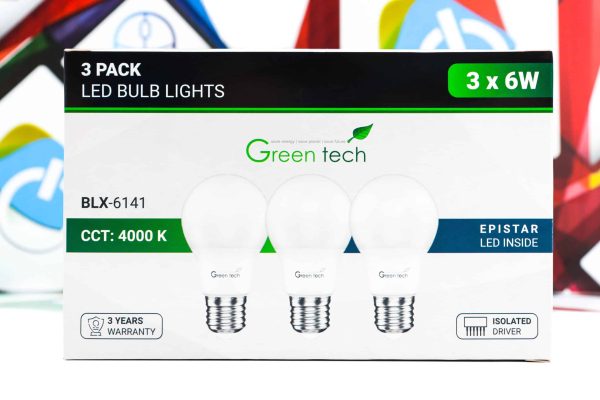 LED sijalica Green Tech BLX-6141 set 3x 6W E27 4000K