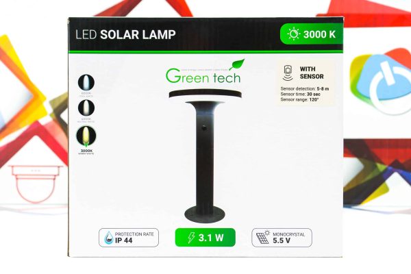 LED solarna vrtna lampa Green Tech SLS-148-1S sa senzorom 3000K