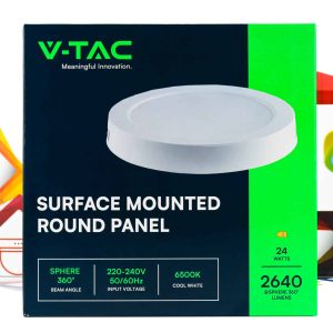 LED panel V-TAC 24W VT-60024 6500K nadgradbeni okrugli
