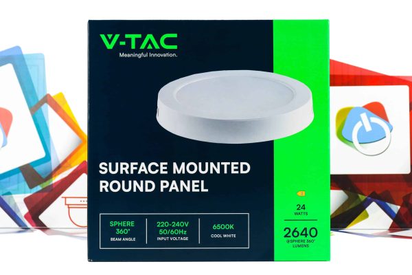 LED panel V-TAC 24W VT-60024 6500K nadgradbeni okrugli