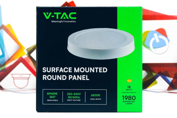 LED panel V-TAC 18W VT-60018 6500K nadgradbeni okrugli
