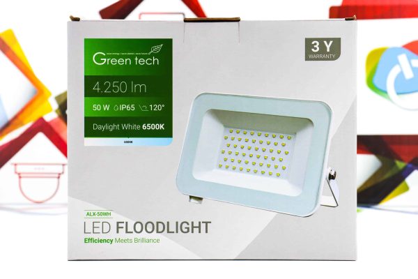 LED Reflektor Green Tech 50W ALX-50WH 4250lm IP65 6500K bijeli