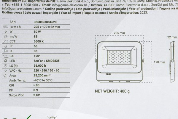 LED Reflektor Green Tech 100W ALX-100WH 8500lm IP65 6500K bijeli - Slika 2